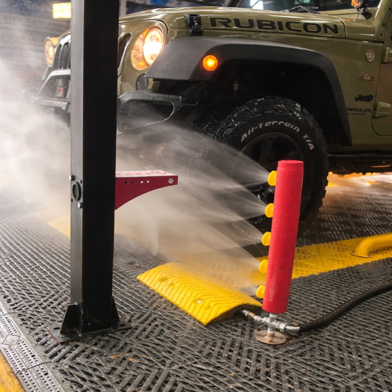 dual rotating motor car wash system